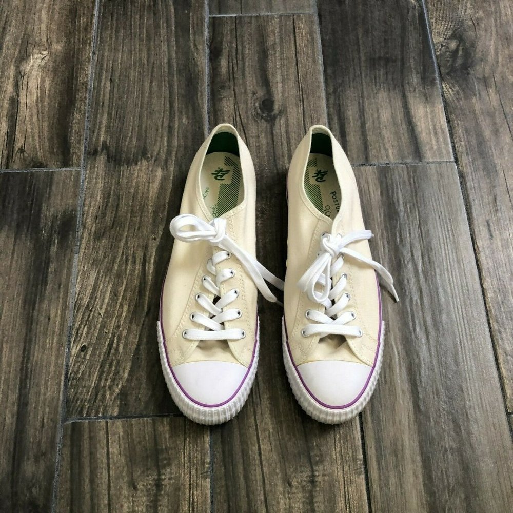 pf posture foundation Pf flyers cream purple low top sneaker WO 13.5 Men’s 12